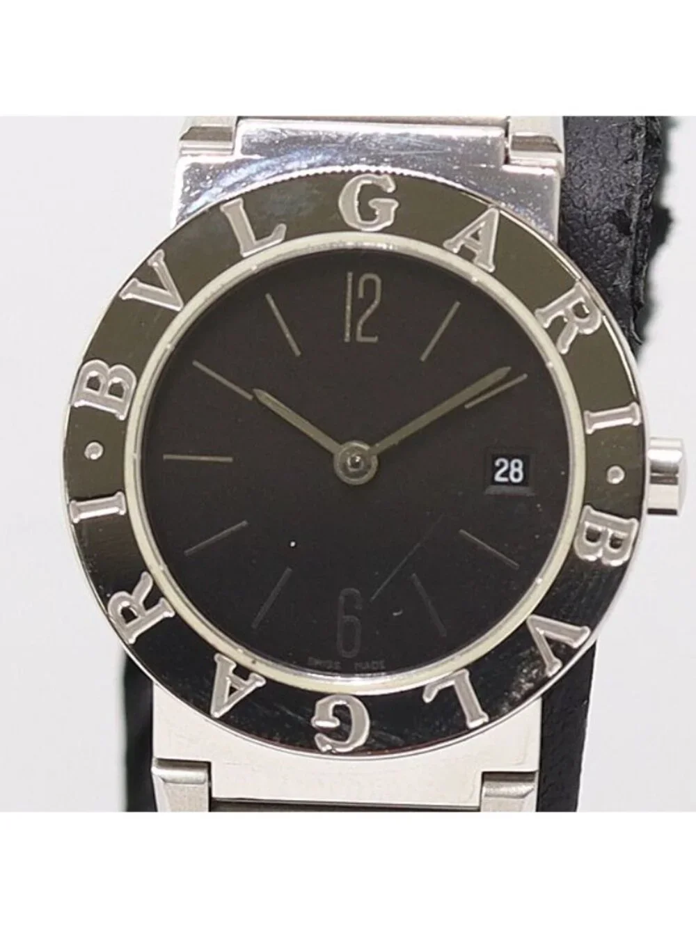 Bvlgari Bulgari SS Quartz Black Dial Watch